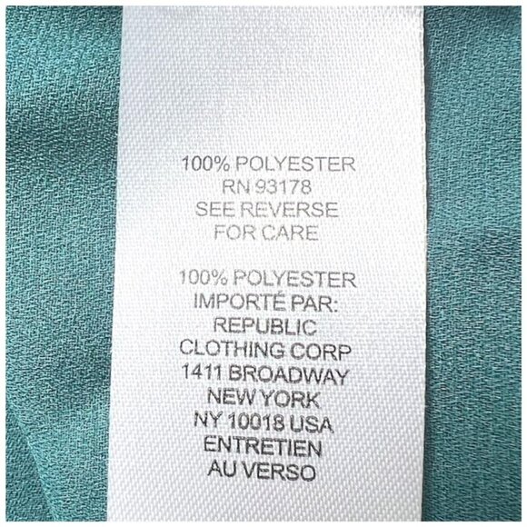 Tahari Womens Blue Green V Neck Button Front Long Sleeve Blouse Plus Sz 2X New - Picture 7 of 9